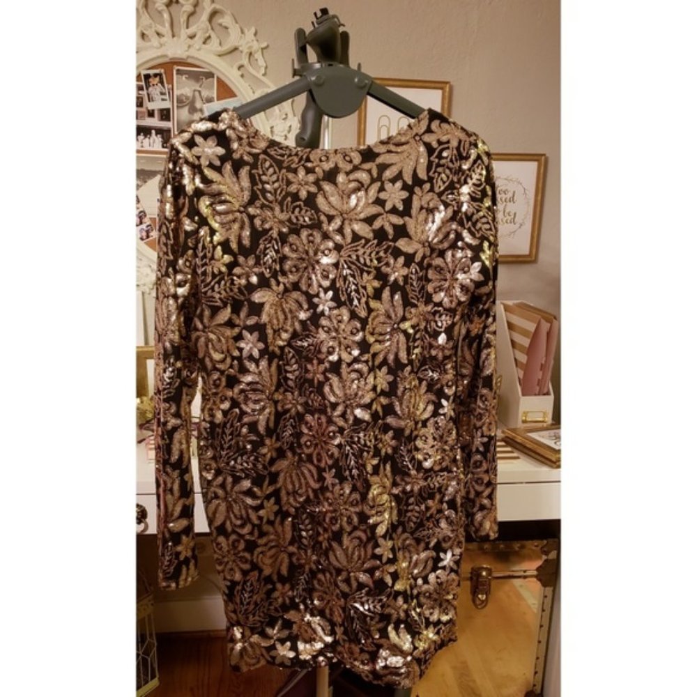 Club L Plus Floral Sequin Dress - NWT